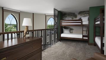 Queen's Quarters | In-room safe, desk, blackout curtains, iron/ironing board
