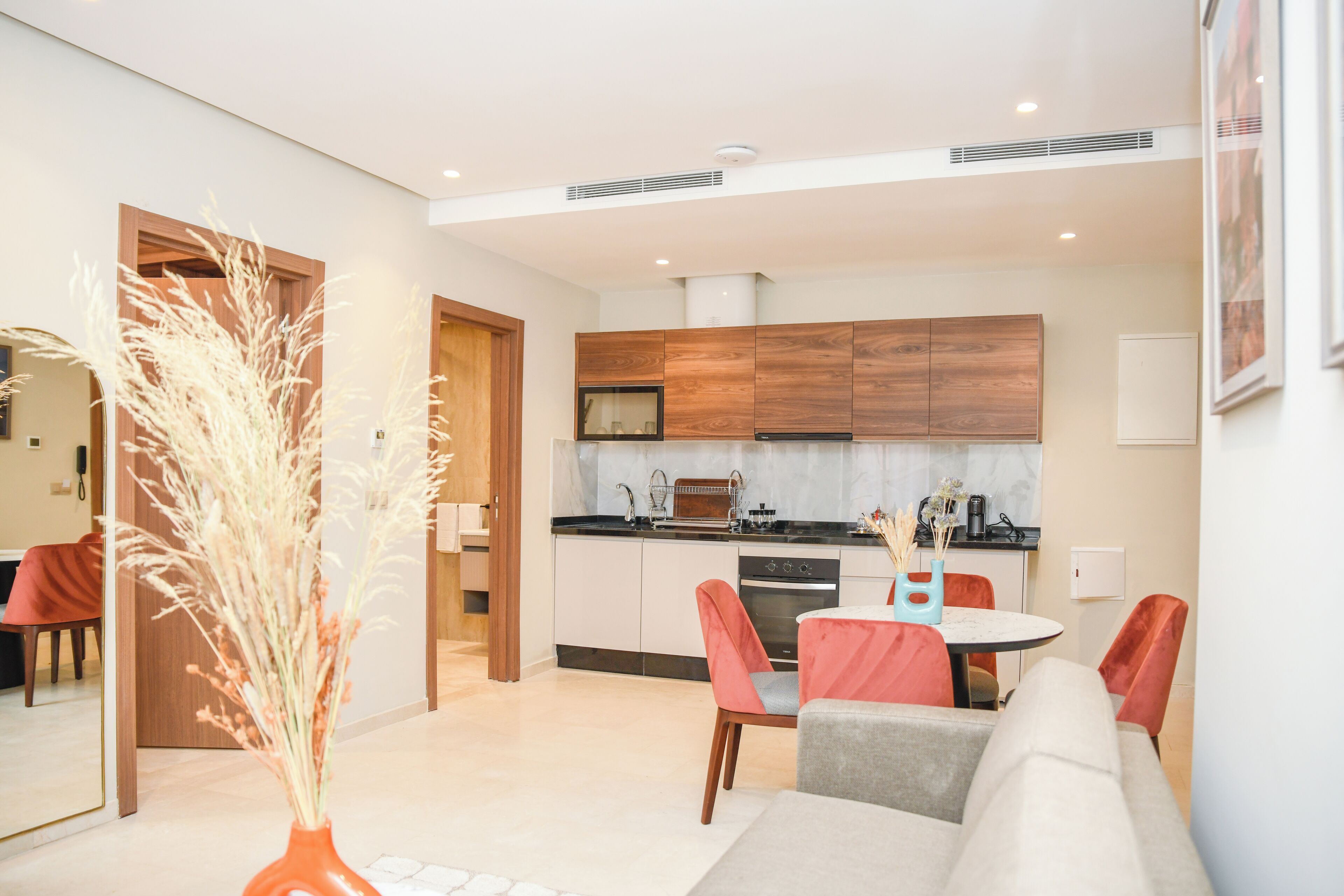 Comfort Studio | Living area | 50-inch TV with premium TV channels