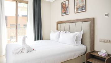 Deluxe appartement | Lakens van Egyptisch katoen, luxe beddengoed, gratis wifi