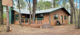 The Ohana Lodge - Rustic Log Cabin in Pinetop Country Club w/Deck, BBQ & B-Ball