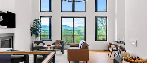 Smart TV, fireplace, video games, books