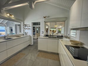 Private kitchen - Villa with pool & sea view for 12 (Sainte-Anne)