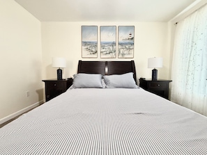 2 bedrooms, iron/ironing board, WiFi, bed sheets - “Quiet Ground‑Floor 2BR/2BA • Pool • No Resort Fees” (Panama City Beach)