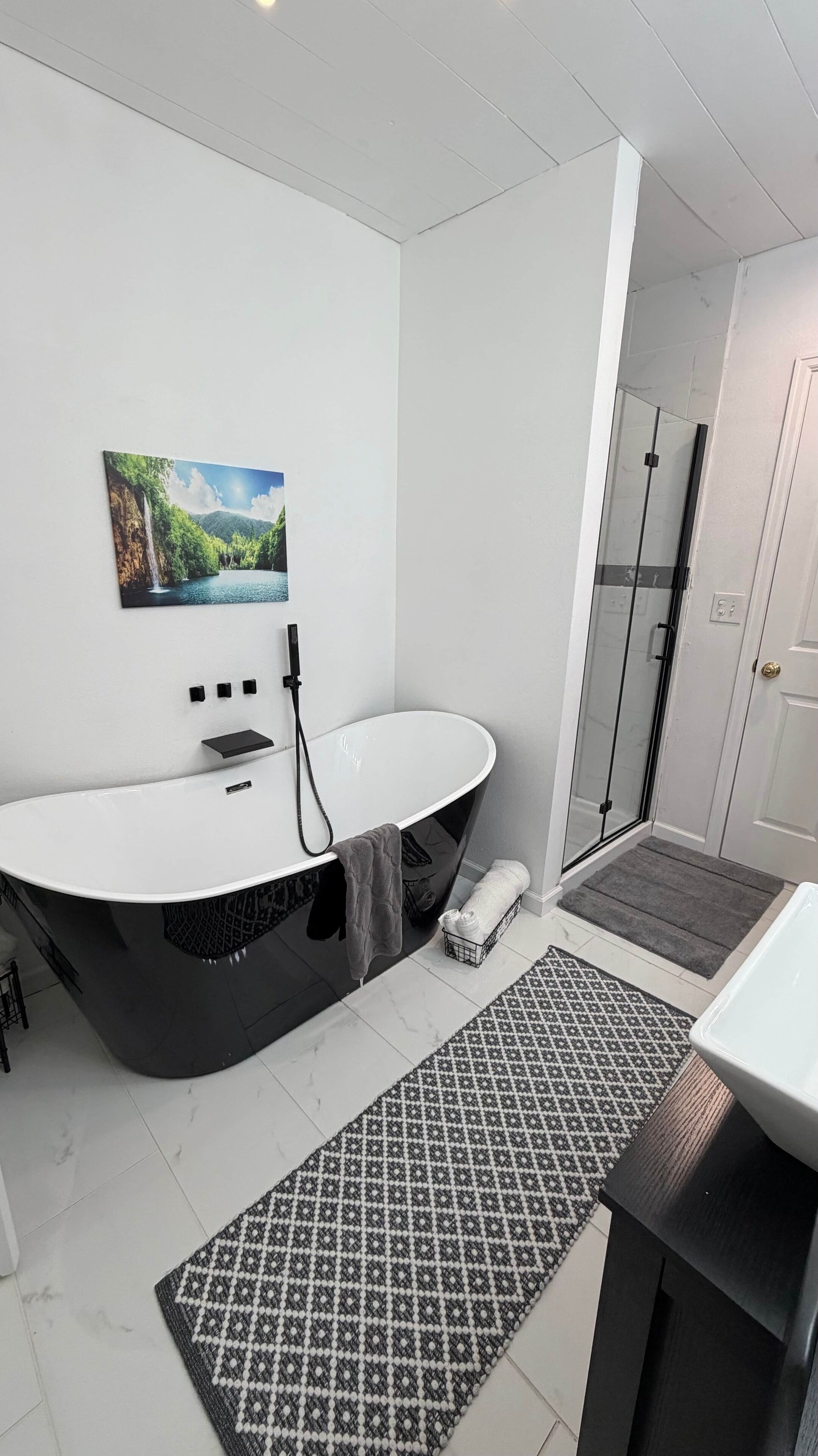 Hair dryer, towels