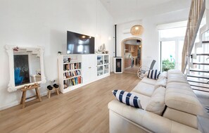 Smart-tv en een open haard