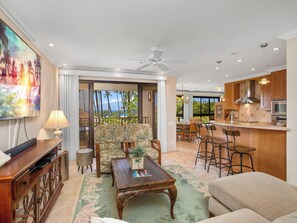TV - Ocean View Getaway | Spacious 3BR w/ Private Lanai, Sleeps 6 (Lahaina)