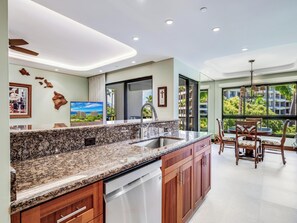 Fridge, microwave, oven, stovetop - Hawaiian Inspired 2BD Ocean View Condo (Lahaina)