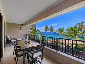 Outdoor dining - Ocean View Escape with Private Lanai | 3BR Sleeps 6 (Lahaina)
