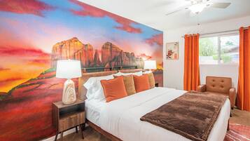 4 habitaciones, tabla de planchar con plancha, wifi y ropa de cama