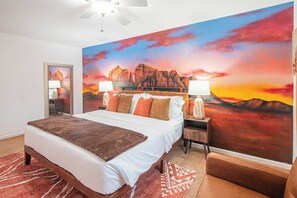 4 habitaciones, tabla de planchar con plancha, wifi y ropa de cama 