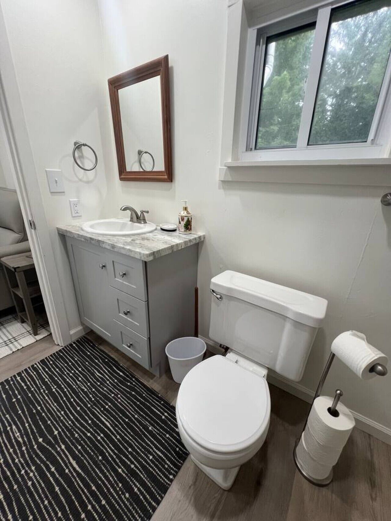 Vanity room attached to shower room