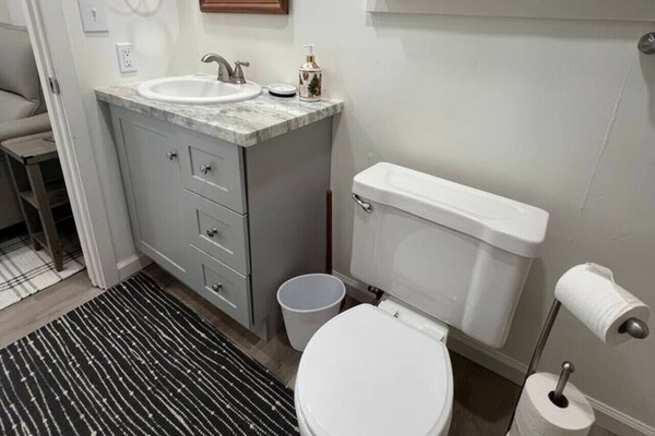 Vanity room attached to shower room