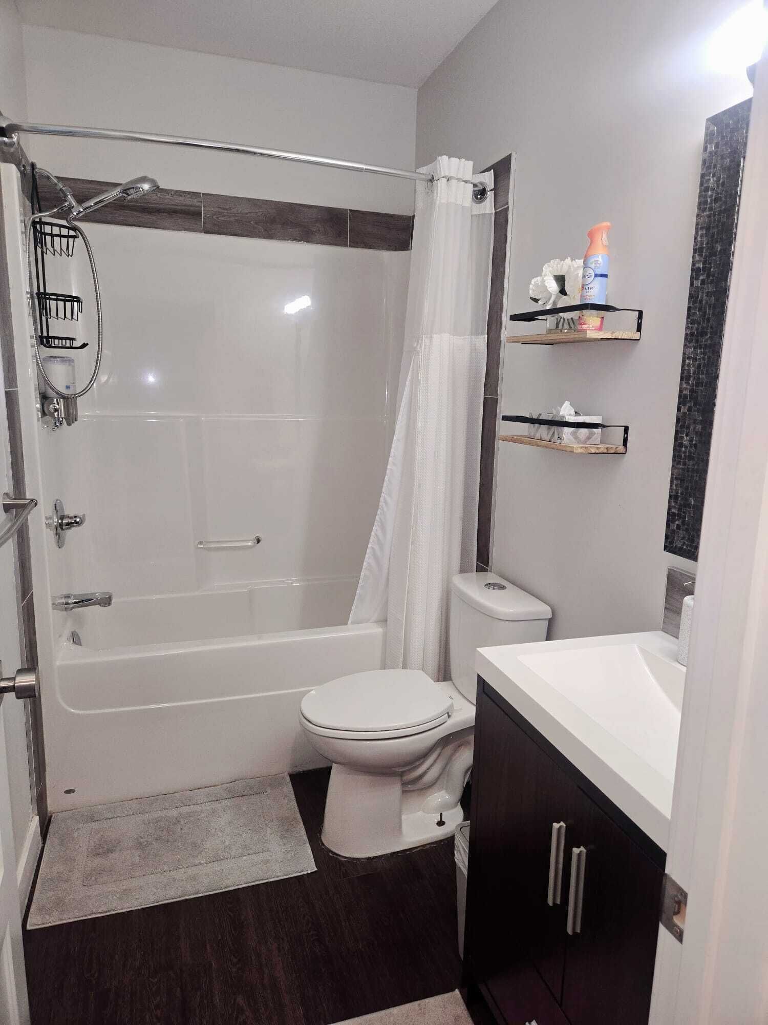 Hiustenkuivaaja, pyyhkeet, saippua, sampoo