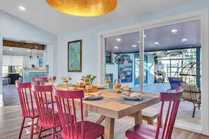 Dining - Near IMG & AMI! Sleeps 10 • Heated Pool • Pickleball • Tiki Bar • Luxury Home (Bradenton)