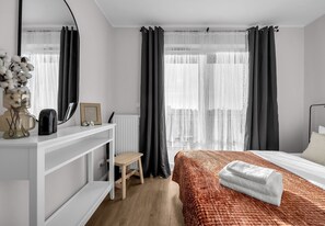 1 室のベッドルーム、アイロン / アイロン台、WiFi、ベッドシーツ