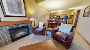 TV, fireplace, video games, DVD player - Settler's Crossing Condo with Views of Tod Mountain! (Sun Peaks)