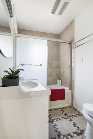 Dusche, Whirlpool, Haartrockner, Handtücher