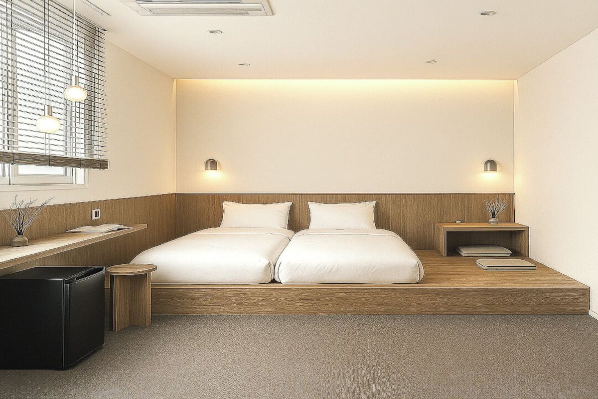 Desk, laptop workspace, free WiFi