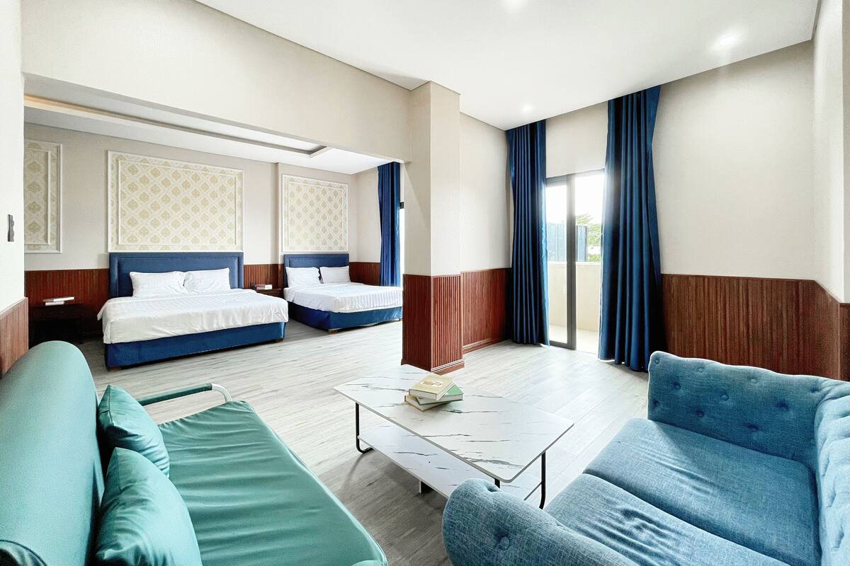 Family Room, Balcony, Beach View | In-room safe, soundproofing, iron/ironing board, free WiFi