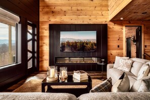 TV, fireplace - SAUNA/Pool/Hot Tub/Private Playground/Fire Pit - Smoky Mountain View Lodge (Gatlinburg)