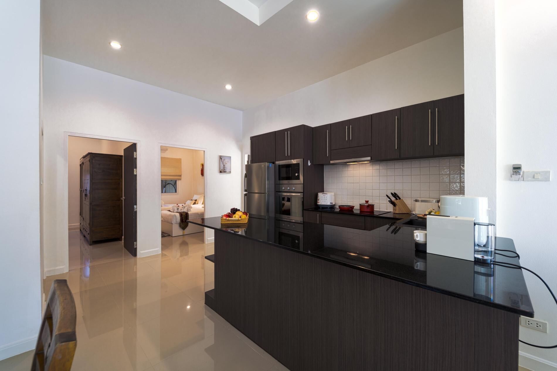 Villa, 3 Bedrooms, Private Pool, Garden View | Private kitchen | Full-size fridge, microwave, oven, stovetop