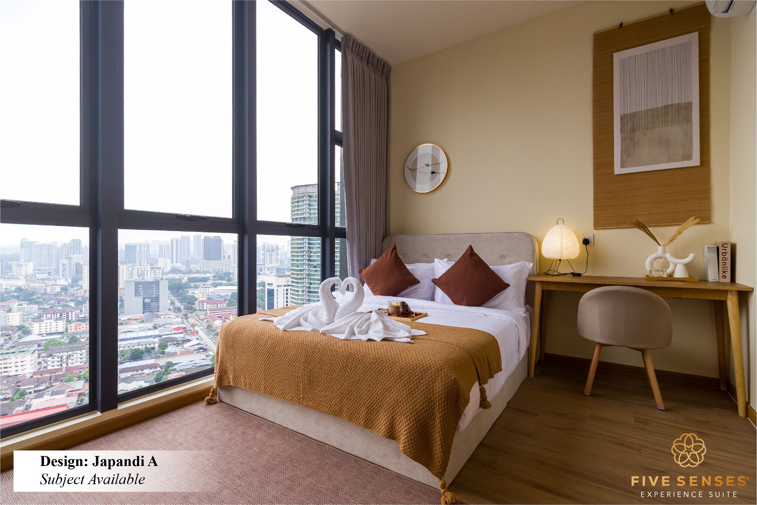 Japandi Two Bedroom Suites | Individually decorated, desk, blackout drapes, iron/ironing board