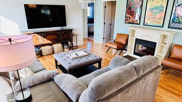 Smart TV, fireplace, video games