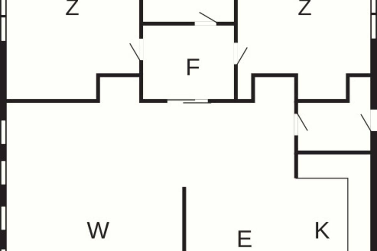 Plano de planta con habitaciones identificadas: Z, B, F, W, E, K y ÜT.