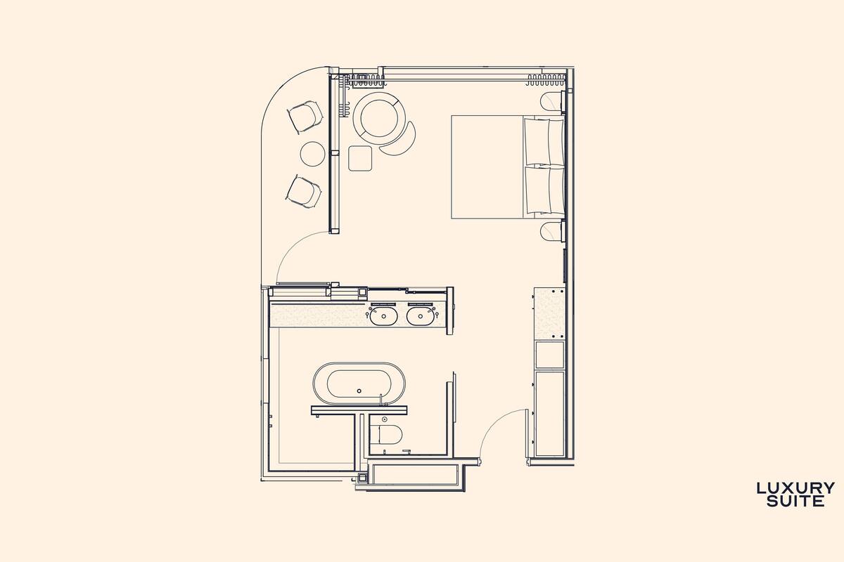 Luxury Suite, Balcony | In-room safe, laptop workspace, blackout drapes, soundproofing