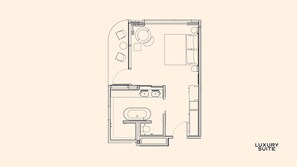 Luxury Suite, Balcony | In-room safe, laptop workspace, blackout drapes, soundproofing