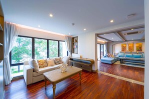 Condo, 4 Bedrooms, Non Smoking, Garden View | Living area - 4 Bed Beachfront Condo SP43 (Pranburi)