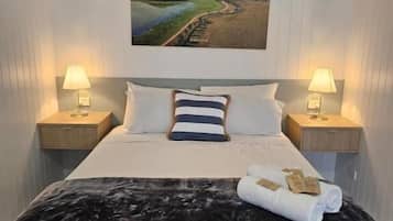 Desk, blackout curtains, iron/ironing board, free WiFi