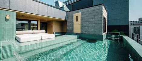 Premium Studio Suite, Private Pool, City View | In-room safe, blackout drapes, iron/ironing board, free WiFi