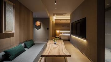 Premium Studio Suite, Private Pool, City View | Living area | Smart TV