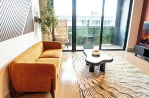 Televisión y chimenea 