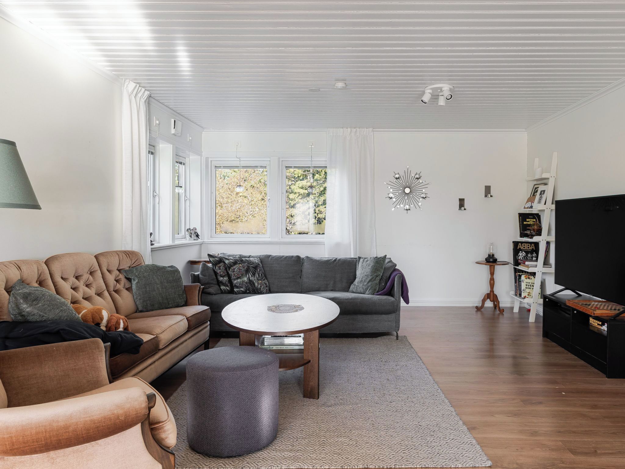 Televisión y chimenea 