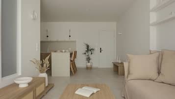 Deluxe Suite, Balcony, City View | Living area