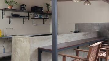 Shared fridge, microwave