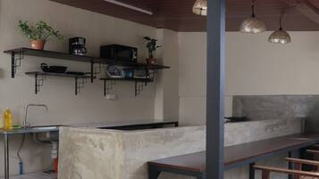 Shared fridge, microwave