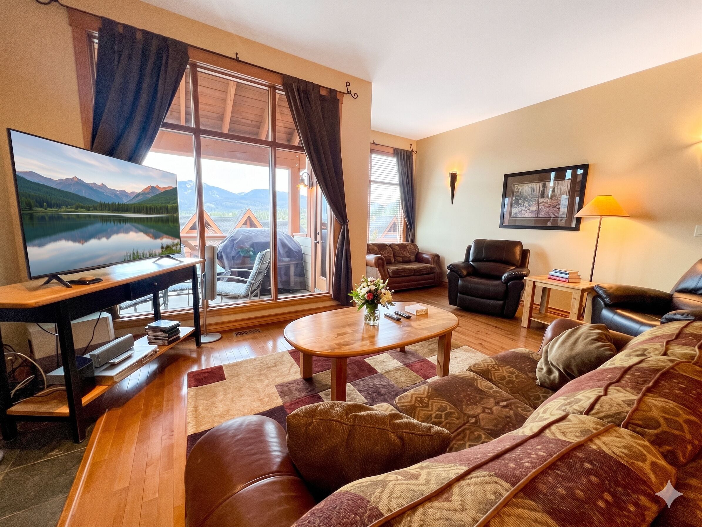 Smart TV, fireplace, DVD player, offices