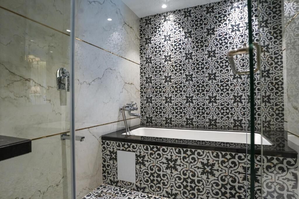 Hair dryer, slippers, towels, soap