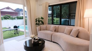 House, 6 Bedrooms, Smoking, Private Pool | Living room - Modern Private Pool Villa in Sukhumvit (Bangkok)
