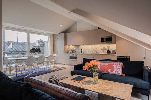 The Grand Residence is a luxurious four-bedroom suite in the heart of Stockholm