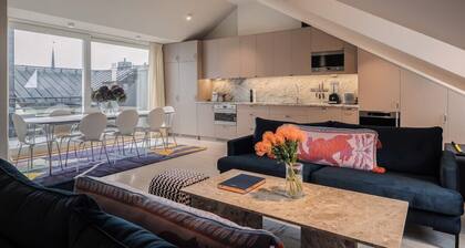 The Grand Residence is a luxurious four-bedroom suite in the heart of Stockholm