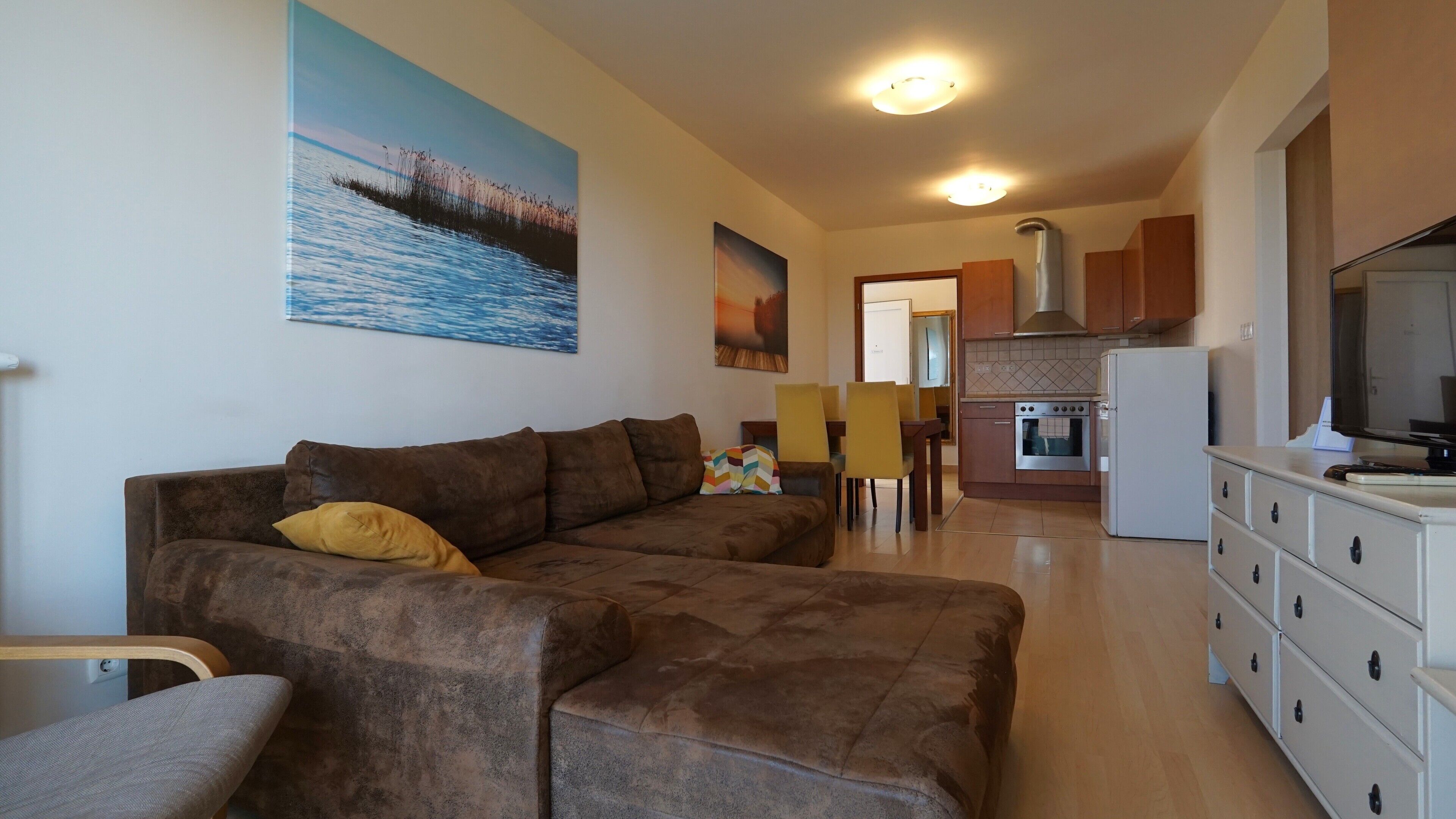 Diamond  Apartment | Living area | 82-cm LED TV with cable channels