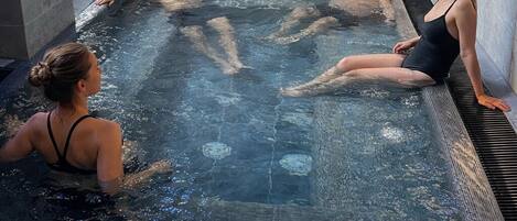 3 indoor pools, lifeguards on site