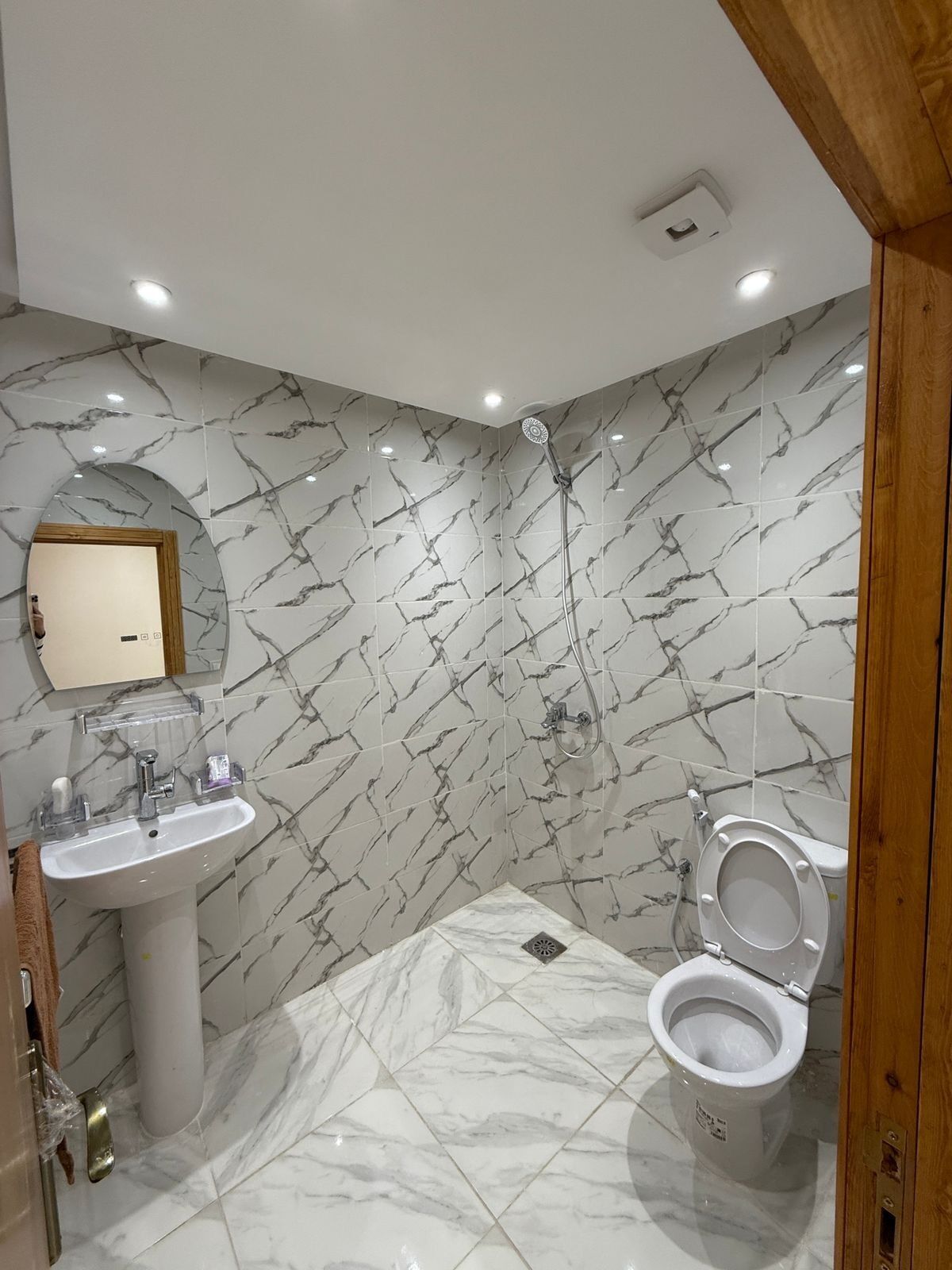 Shower, toilet paper