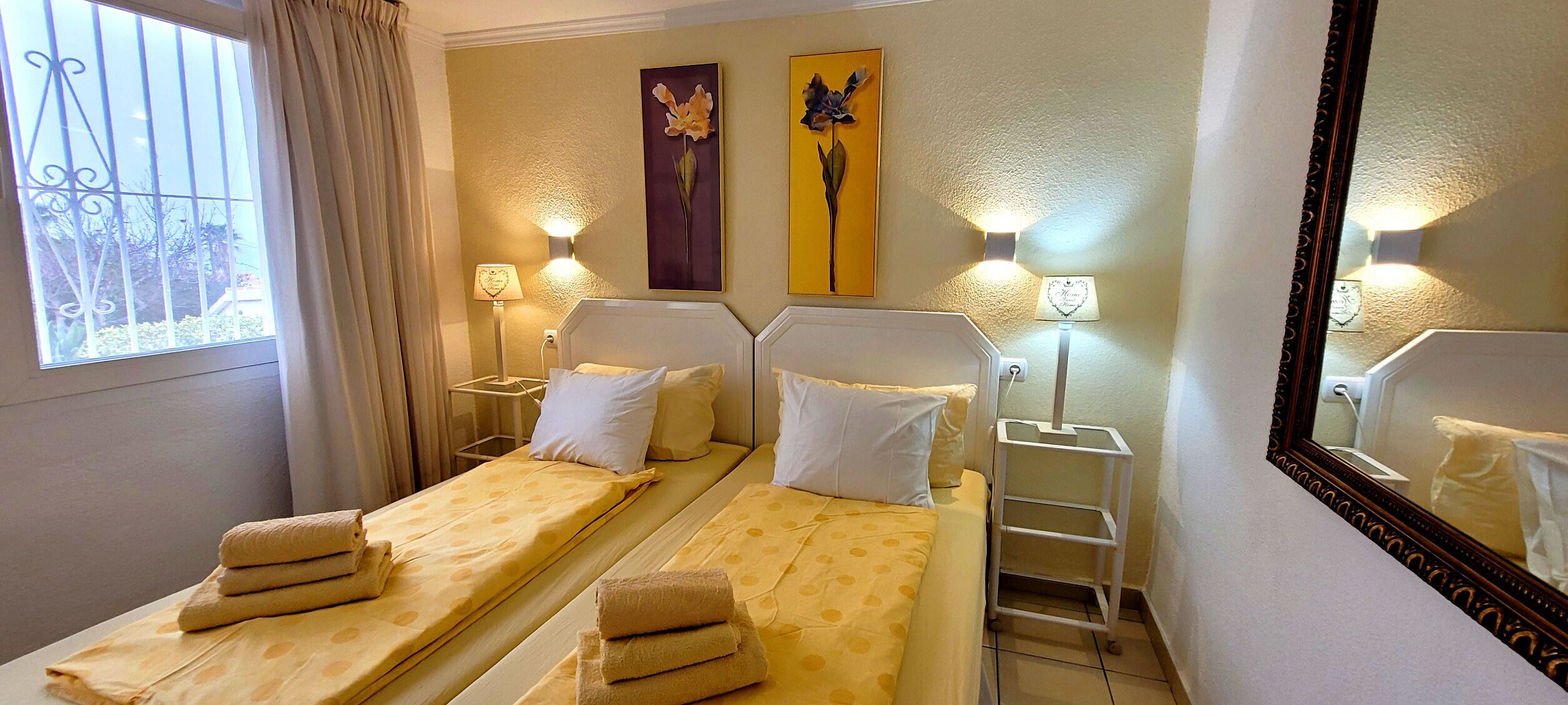 2 bedrooms, iron/ironing board, WiFi, bed sheets