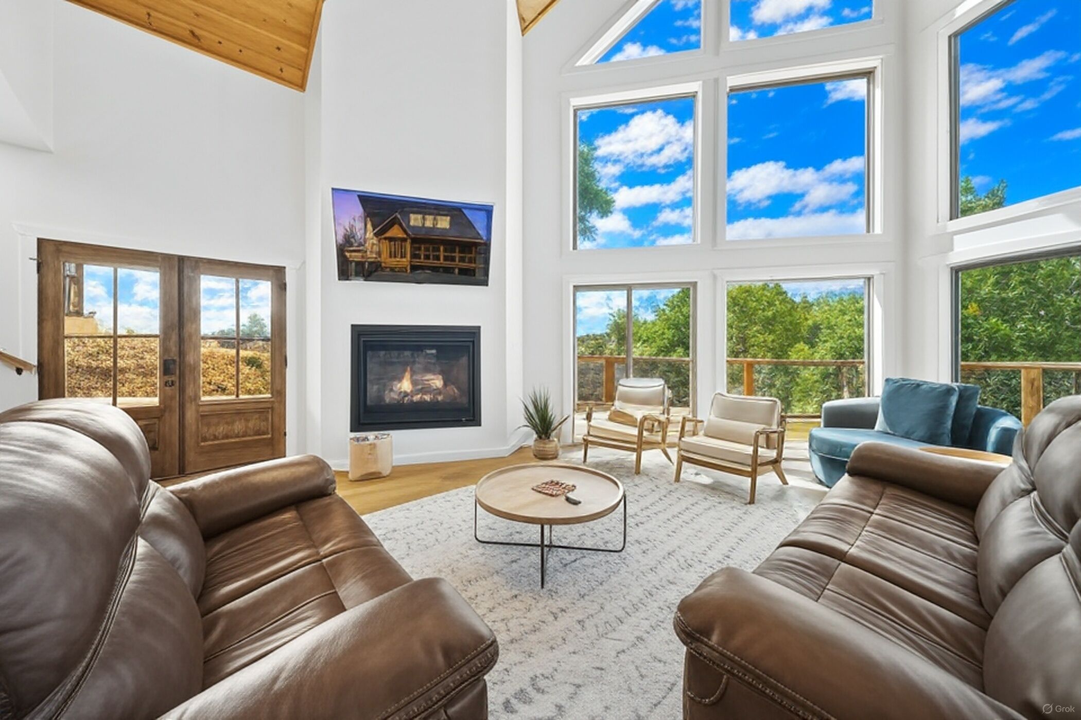 Smart TV, fireplace, video games