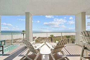 Signature Condo, 3 Bedrooms, Balcony, Beach View | Balcony view - Summer House 406B (Orange Beach)